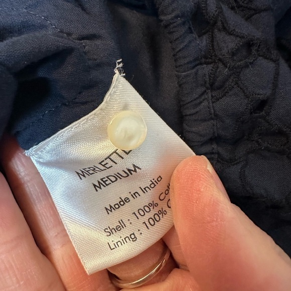 Merlette Linden Eyelet Embroidered Cotton Top M - Picture 10 of 10